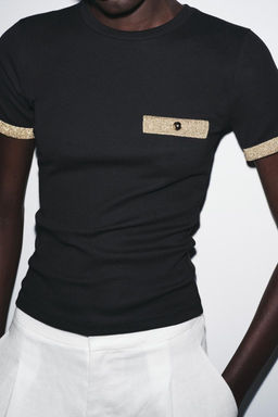 METALLIC THREAD T-SHIRT - Zara фото 11