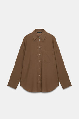 CAMISA OVERSIZE ALGOD?N / Marr?n - Zara фото 6