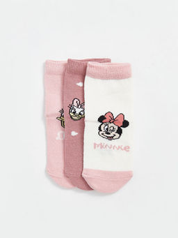 Minnie Mouse Bask?l? K?z Bebek Soket ?orap 3l? - Waikiki фото 2