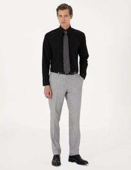 Siyah Regular Fit Uzun Kollu Basic G_mlek