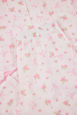 Beyaz-Cok Renkli Bask?l? Muslin Dokuma Pijama Tak?m? THMSS26PT00005 - Trendyolmilla фото 7