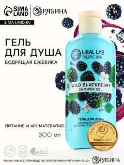 Гель для душа женский, 300 мл, аромат бодрящей ежевики, URAL LAB