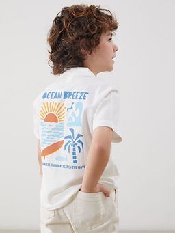 Resort Yaka Bask?l? Erkek ?ocuk G?mlek