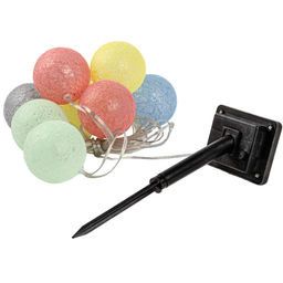 USL-S-139/PM2000 COTTON BALLS Садовая гирлянда на солнечной батарее Клубки. 10 светодиодов. Теплый белый свет. 1*АА Ni-Mh аккумулятор в/к. IP44. TM Uniel - Volpe фото 2