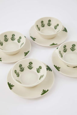 4lu Boho Cicek Desenli Pasta Tabag? Seti 19 cm TPHAW26TBK00004 - Trendyolmilla фото 7