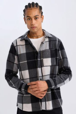 Regular Fit Kareli Polar Uzun Kollu Gomlek