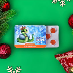 Цена за 2 шт. Леденцы новогодние Веселого нового года, со вкусом апельсина, 16 г