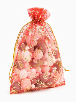 Цена за 20 шт. Мешочек подарочный органза С Новым годом!, 16?24 см