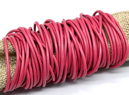 Шнур кожа искусственная 2мм цв. клубнично-красный, цена указана за метр