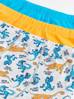 Bask?l? Pamuklu Erkek ?ocuk Boxer 3l? - Waikiki фото 3