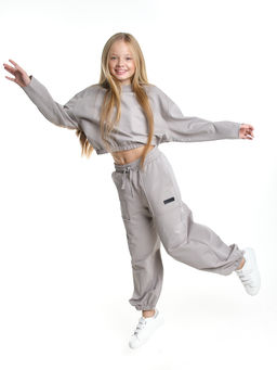 Комплект спортивный для девочки 22-7666 серый - Mini maxi фото 17