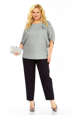 Костюм Элль стиль 2436 серый/черный фото 4