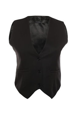 TRENDYOLMILLA Siyah Regular Dokuma K?sa/Crop Yelek TWOSS22YE0053 фото 18