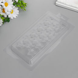 Пластиковая форма мульти "Звездочки" размер прямоугольника 20х9,5 см