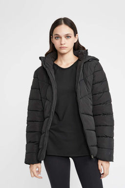 Водоотталкивающее пальто приталенного кроя DeFactoFit с капюшоном  фото 4