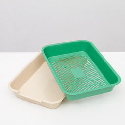 Туалет средний с сеткой 36 х 26 х 6,5 см, светло-зелёный/бежевый - Simaland фото 4