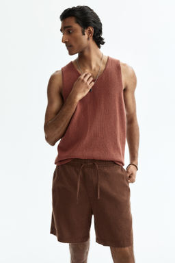 Pantal?n corto en mezcla de lino Relaxed Fit - H&m фото 9