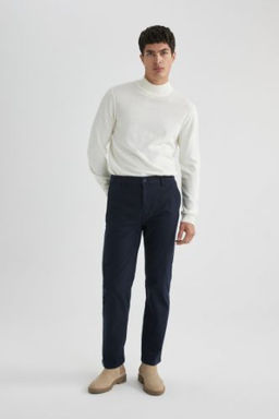 Regular Fit Normal Kesim Gabardin Chino Kanvas Pantolon Yazl?k Fermuar Cepli Duz Paca