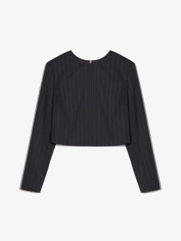 Блузка укороченная в полоску, B3080/plumet