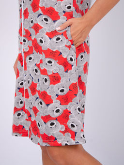 Халат Красотка 1 тедди, трикотаж - Малина фото 6