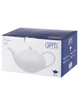 43464 GIPFEL Чайник заварочный ELEGIA 800 мл. Материал: костяной фарфор. Цвет: белый.