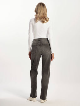 CONTE Графитовые джинсы Basic straight с эффектом потертостей CON-824 grey - Conte elegant фото 3