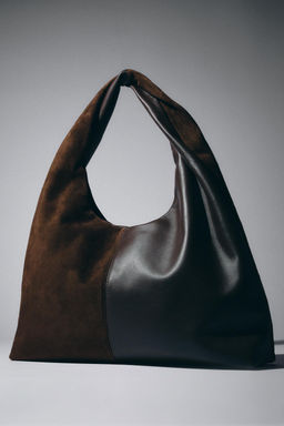 CONTRAST LEATHER SHOULDER BAG - Zara фото 3