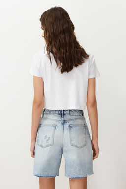 Mavi Y?rt?kl? Denim Bermuda TWOSS24SR00075 - Trendyolmilla фото 6
