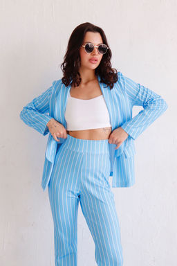 12617 Брючный костюм голубой в полоску - Martichelli фото 5