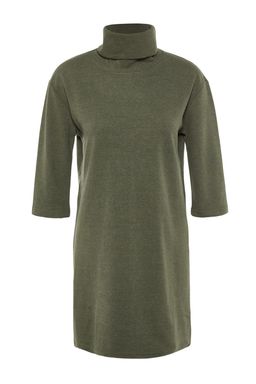 Haki Bal?kc? Yaka Shift/Duz Mini Selanik Uzun Kollu Orme Elbise TWOAW20EL1110