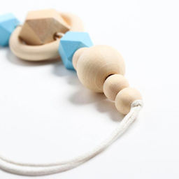 Держатель для соски - пустышки «Сердечко», деревянный, голубой