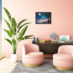 Кристальная (алмазная) мозаика ФРЕЯ ALPD-276 на подрамнике Встреча под луной 40 х 30 см