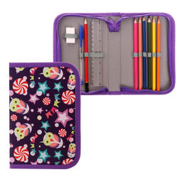 Пенал школьный «Совы», 13×19.5 см, на молнии, 1 секция, с наполнением, ткань