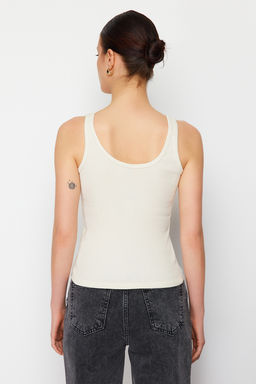 Tas Fitted/Vucuda Oturan Havuz Yaka Fitilli Esnek Orme Atlet TWOSS22AL0042