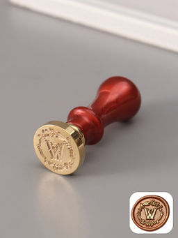 Печать для сургуча с пластиковой ручкой «Венок с буквой W», 2.5×2.5×6.3 см