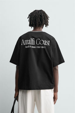 T-SHIRT WITH TEXTURED SLOGAN PRINT - Zara фото 3