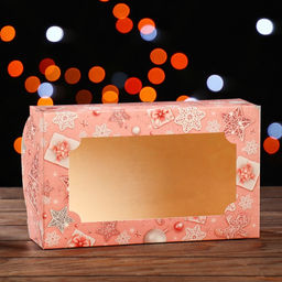 Цена за 5 шт. Коробка сборная крышка-дно с окном, Розовые мечты, 25 х 15 х 7 см