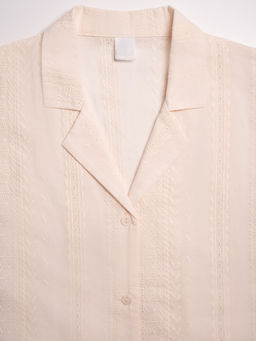 Пижама домашняя женская Indefini 5044TBD молочный хлопок  фото 14