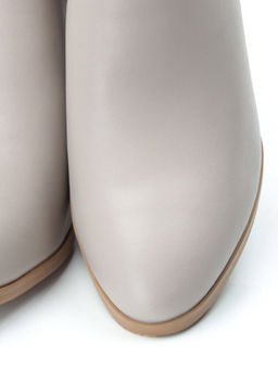 01-PCM359-2 GRAY/BEIGE Ботинки Челси демисезонные женские (натуральная кожа, байка)