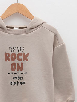 Uzun Kollu Bask?l? Erkek Bebek Hoodie - Waikiki фото 3