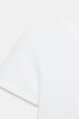 CAMISETA MANGA CORTA TEXTO / Blanco - Zara фото 5