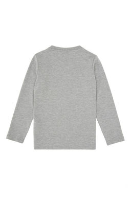 Erkek _ocuk Gri Melanj Basic Bisiklet Yaka Sweatshirt Sepette S_rpriz _ndirim - U.s. polo assn фото 3