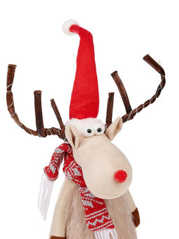 Фигура текстиль «Новогодний лосик» 58 см, 10 LED, от батареек CR2032×1, свечение тёплое белое