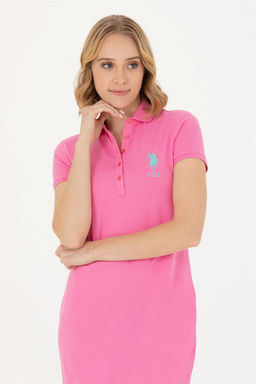 Женское розовое трикотажное платье - U.s. polo assn фото 3