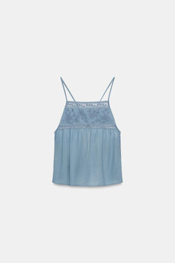 TOP TIRANTES BORDADOS / Azul - Zara фото 5