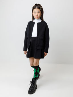 К 302764/черный жакет (бомбер) для дев