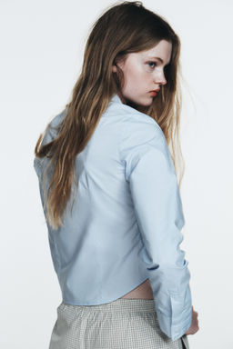 POPLIN SHIRT WITH ELASTIC GATHERING - Zara фото 13