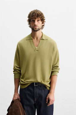 VISCOSE/COTTON KNIT POLO SHIRT - Zara фото 2