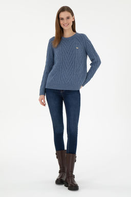 Женский свитер цвета индиго с круглым вырезом Неожиданная скидка в корзине - U.s. polo assn фото 4
