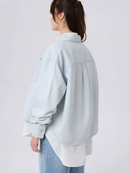 Женская рубашка джинсовая свободного кроя укороченная МАРГАРЕТ (MARGARET) / Lee Cooper  фото 2